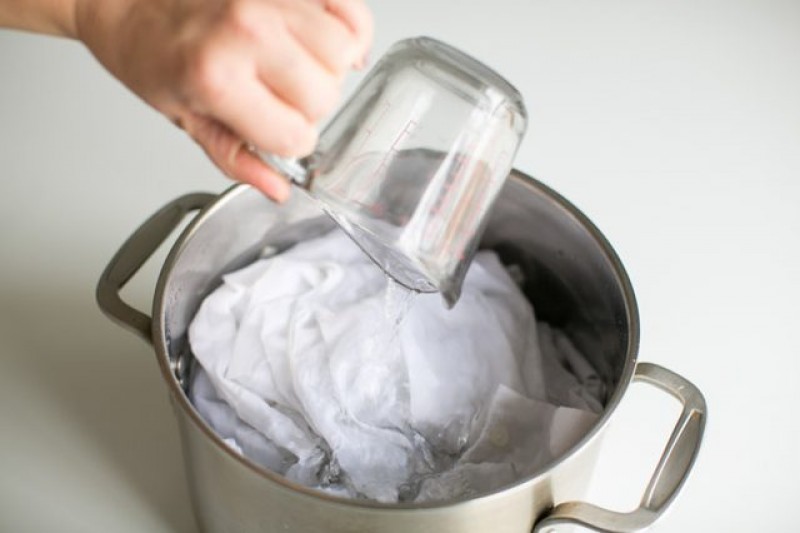 Giấm trắng là sạch vải thun cotton