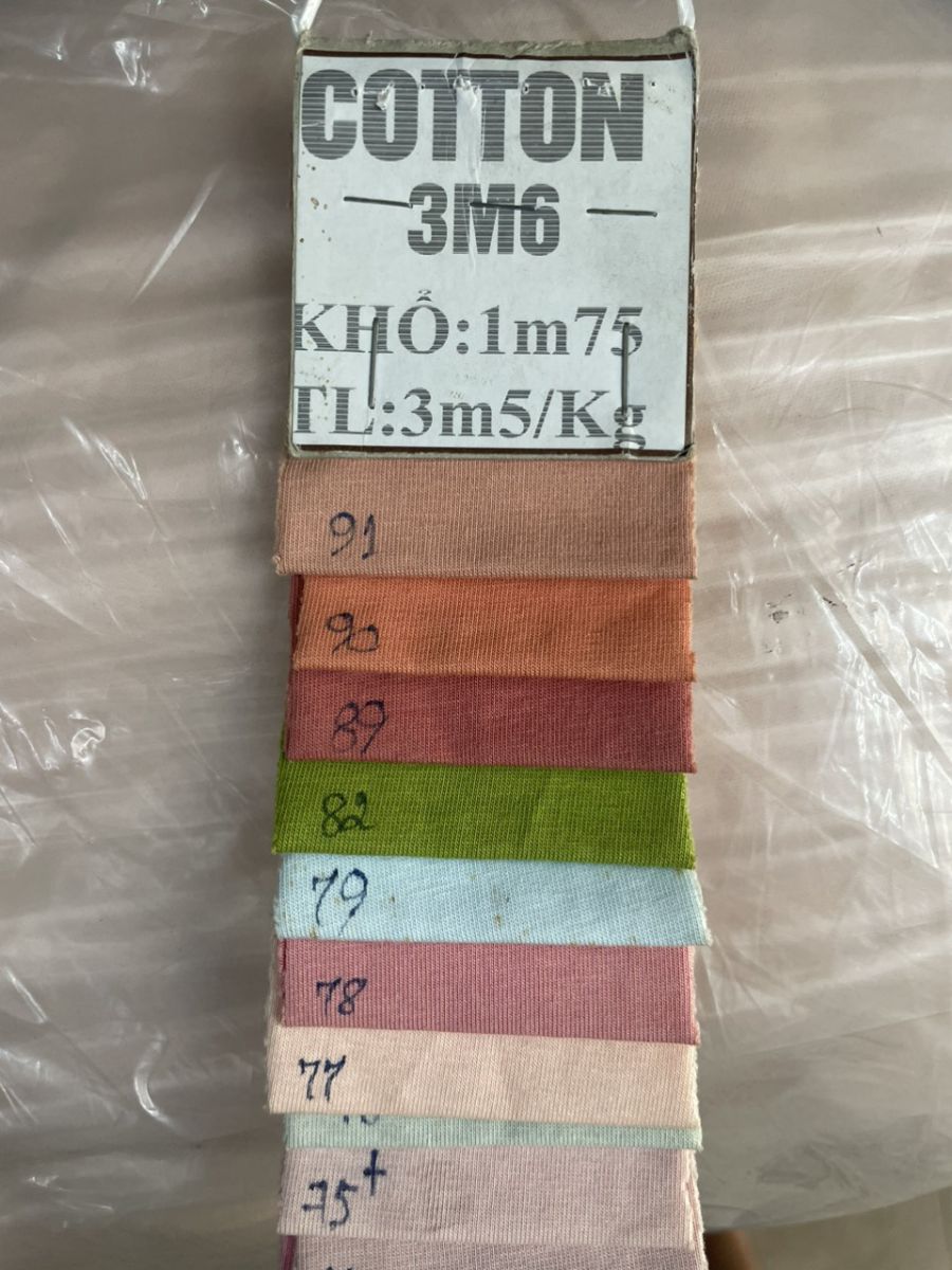 Vải thun cotton mỏng 3m6